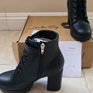 Womens black platform boots- London Rag Macy's faux leather boots